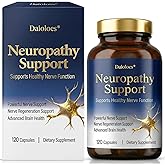 Neuropathy Supplements | Premium Nerve Support for Nerve Health, Regeneration, Cognitive | R-Alpha Lipoic Acid Vitamin B1, B6, B12, Magnesium | 120 Vegan Capsules, 40 Day Supply