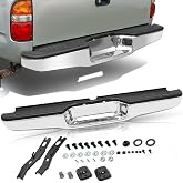 JSBOYAT Rear Bumper Assembly Fits for 1995-2004 Toyota Tacoma | Anti- Rust One Piece Back Bumper with Step Pads Bracket &amp; Accessories Chrome
