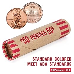 L LIKED 100 PCS Preformed Coin Wrappers Rolls-Pennies