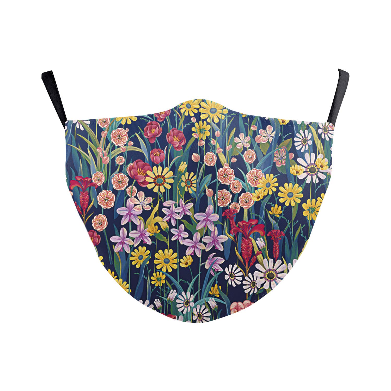 eBoutik -Floral Face Coverings Mask - Reusable Summer Hayfever Allergic Provention - Travel Train & Plane Protection - Reuseable Washable Face Coverings for Social Distancing (Wild Willows)