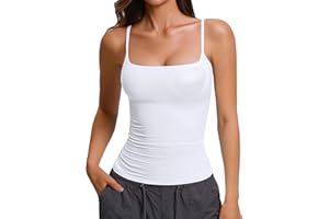 Avidlove Womens Padded Cami Tank Tops Double Lined Spaghetti Strap Built in Bra Shirts Slim Fitted Basic Camisole Top