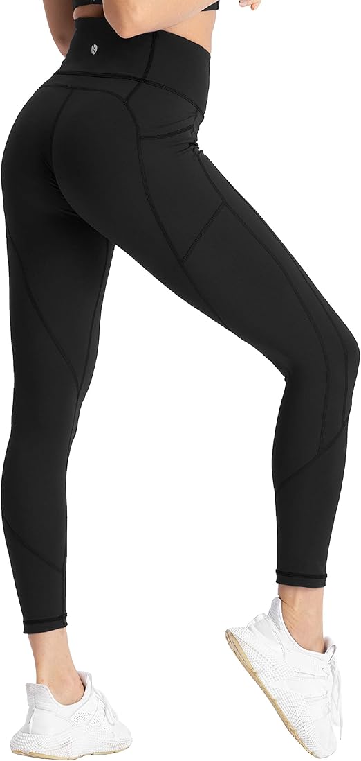 coastal rose Women's Yoga Pants with Pocket 7/8 High Waist Workout Leggings Sport