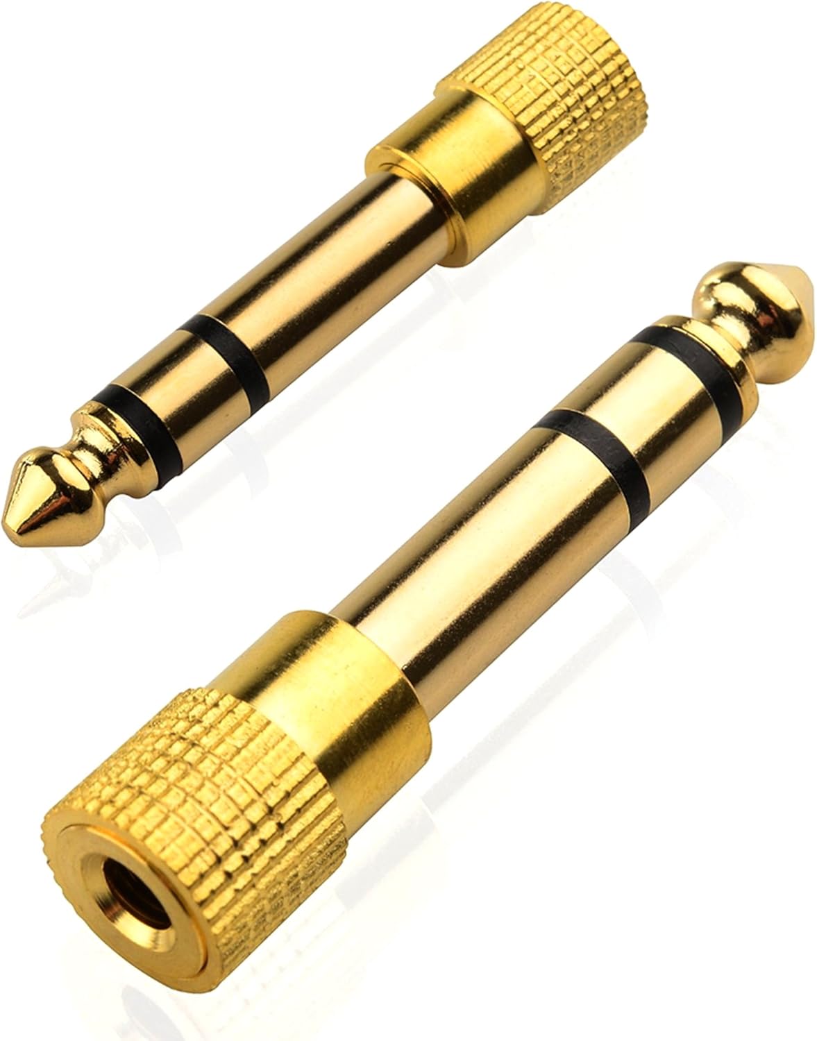6.35mm to 3.5mm (1/4 to 1/8) Stereo Audio Jack Adapter (Pack of 2