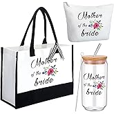 Tudomro 3Pcs Mrs Gift Mother of the Groom Bridal Shower Wedding Gift Tote Bag Makeup Pouch Travel Tumbler(Classic Style)