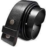 100% One-Piece Full Grain Leather Belt Straps with No Slot Hole/Slot Hole/Heavy-Duty, Multi Options 1-1/2" (38mm) Wide