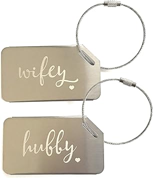 hubby wifey luggage tags