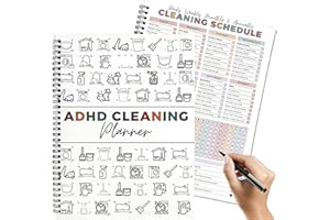 ADHD Home Cleaning Planner - Household Organizer with Daily, Weekly & Monthly Schedules, Room-Specific Checklists for Kitchen