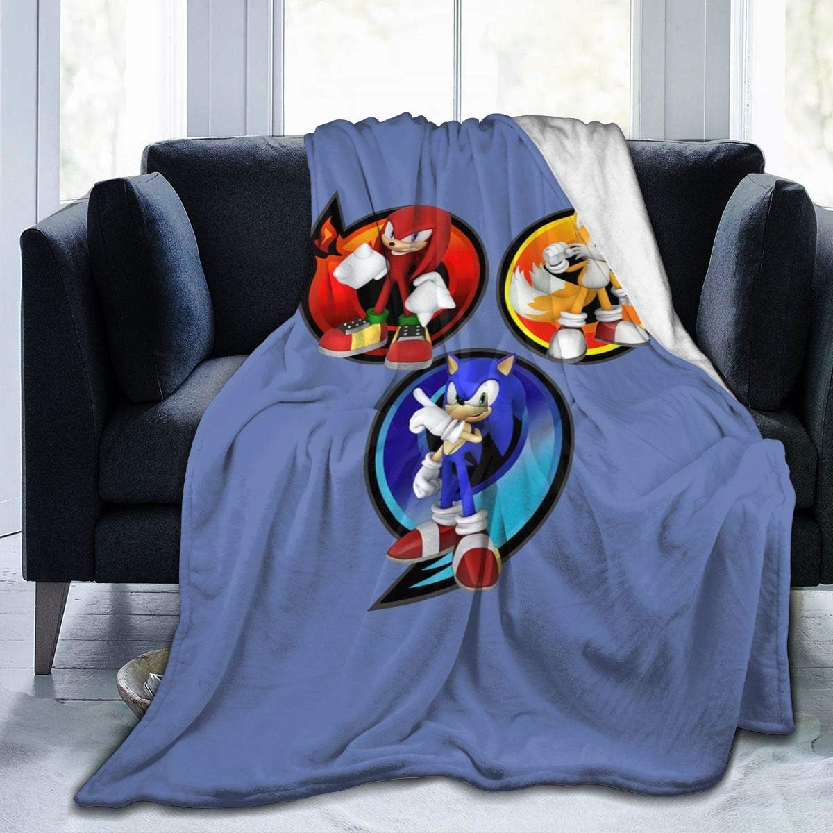 NanZYang Fleece Blanket Sonic The Hedgehog Cozy Bed Linen Microfiber Lightweight Super Soft Luxury Sofa Warm Yoga Mats Blankets Throw Size 50x40 60x50 80x60 Inch