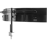 ECHOGEAR 3 Monitor Desk Stand for Screens Up to 27" - Triple Desk Mount with Lock Down Clamp to Eliminate Screen Wobble - Adj
