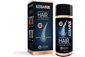 KERAFIX Hair Building Fiber for Men & Women, All-Natural Keratin Hair Powder, Thickener & Toppik for Fine Hair Undetectable & Natural, Conceals Bald Spot and Thinning Hair in 5 Sec, 25g (Mid Brown)