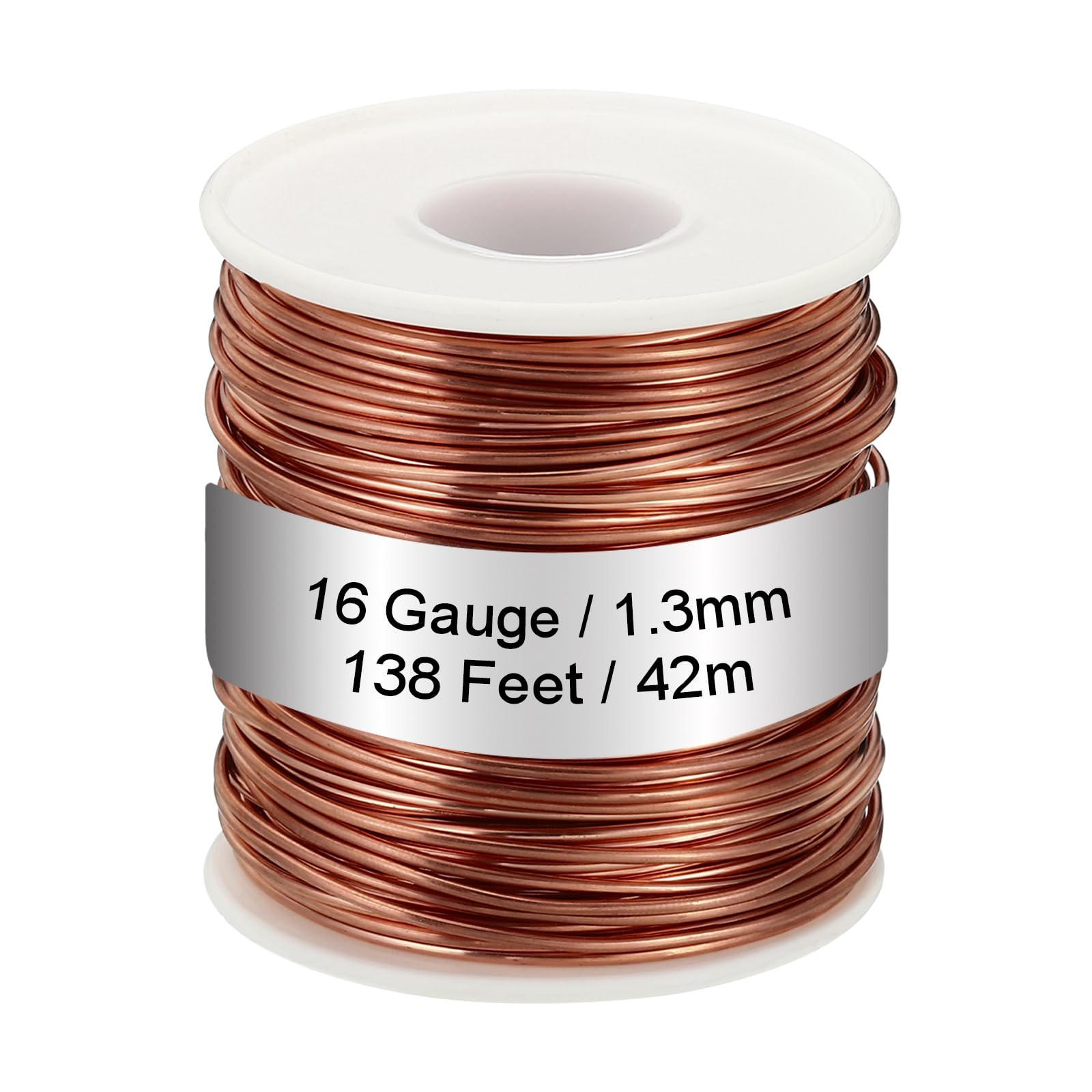 PATIKIL 99.9% Soft Copper Wire, 16 Gauge/1.3mm Diameter 138 Feet/42m 1.1 Pound Spool Pure Copper Wire for Jewelry Making Beading Garden Plants