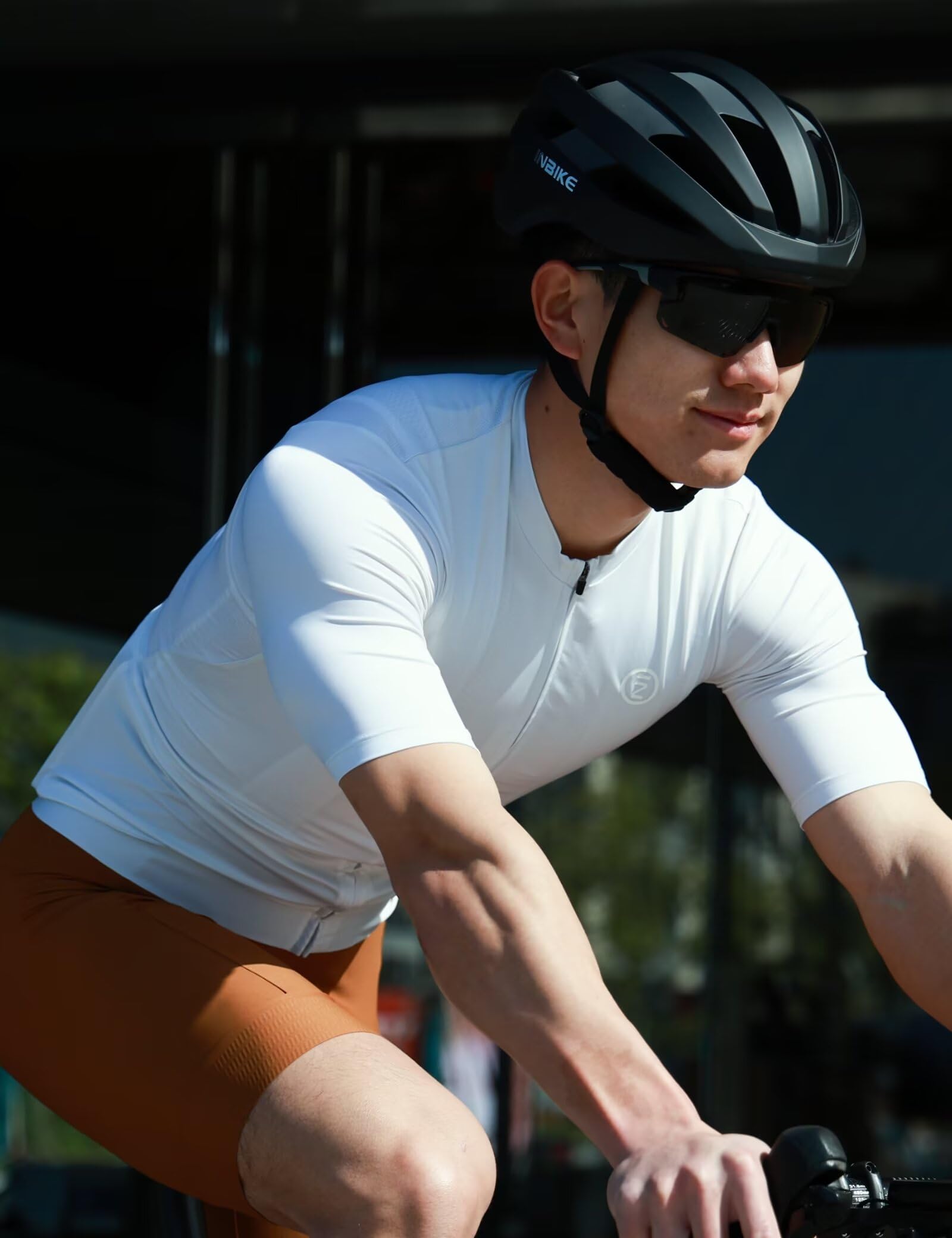 Condition photo showing New/Like New for inbike cycling jersey men moistre wiucking, breathable bike shirts with pockets, bicycle clothing fo