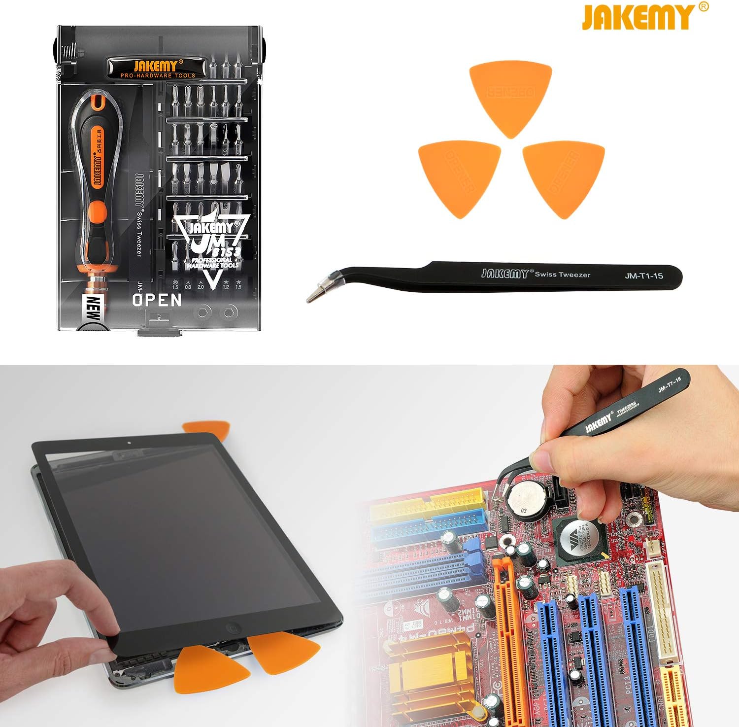 Jakemy 39 in 1 Screwdriver Set Precision Repair Tool Kit with 36 Magnetic Driver Bits Screwdriver Kit for iphone 11/X/8/7 Plus Cell Phone Macbook Laptop PC Black - - 