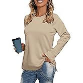 Glamaker Womens Long Sleeve Sweatshirt Casual Crewneck Sweatshirts Loose Fit Pullover Tops