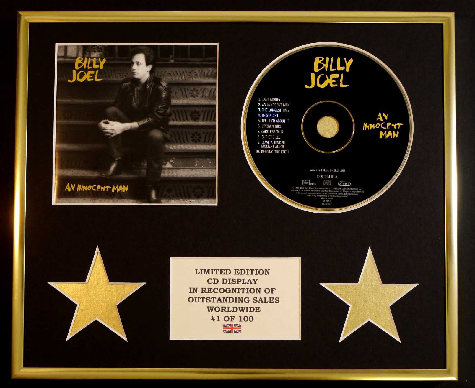 BILLY JOEL/CD DISPLAY/LIMITED EDITION/COA/AN INNOCENT MAN