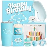 WECURATED Birthday Gifts for Women Teen Girls, Relaxing Spa Gift Basket for Female Friends Mom Sister Daughter Cloud Themed Box