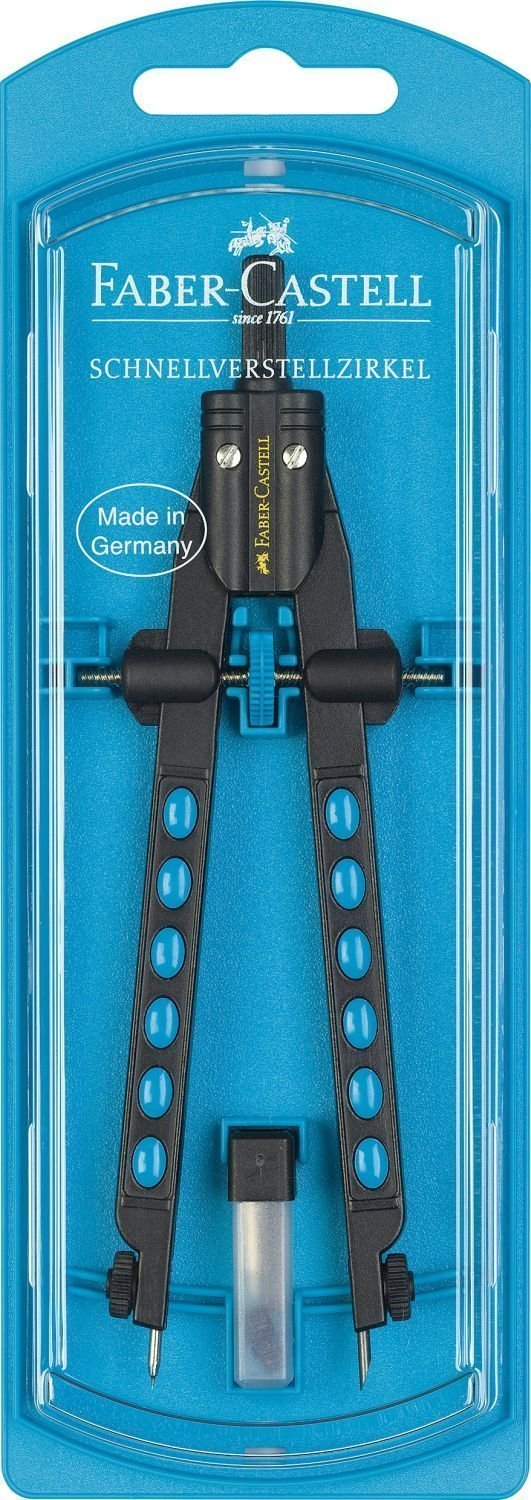 Faber-Castell 174335 quick adjustment compass, Factory Neon blue