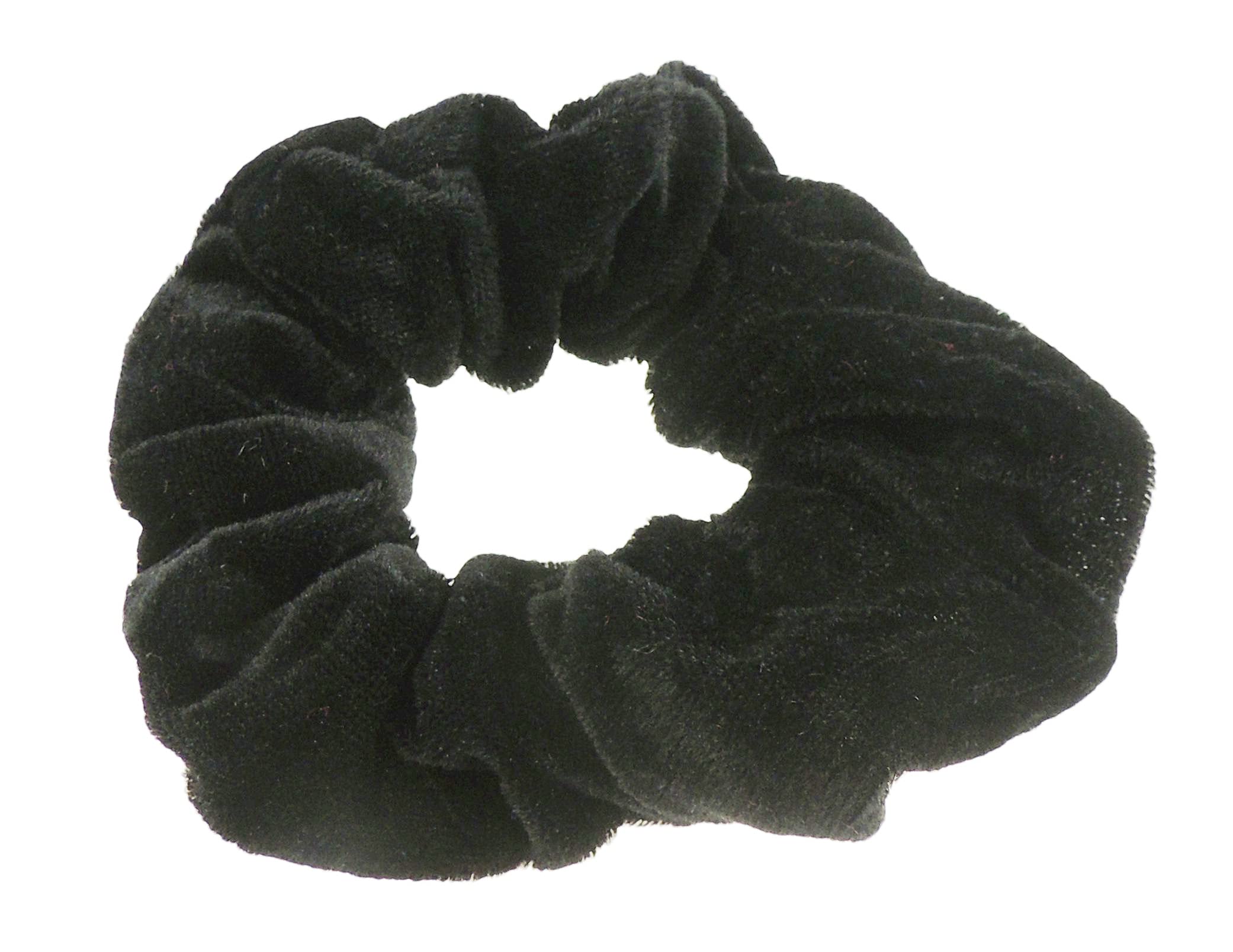 Womens Girls Velvet Plush Fabric Evening Christmas Party Bag Ponio Hair Tie Up Back Elastic Scrunchie Accessories Bobbles Ponytail Holder Rubber Band Black Scrunchie