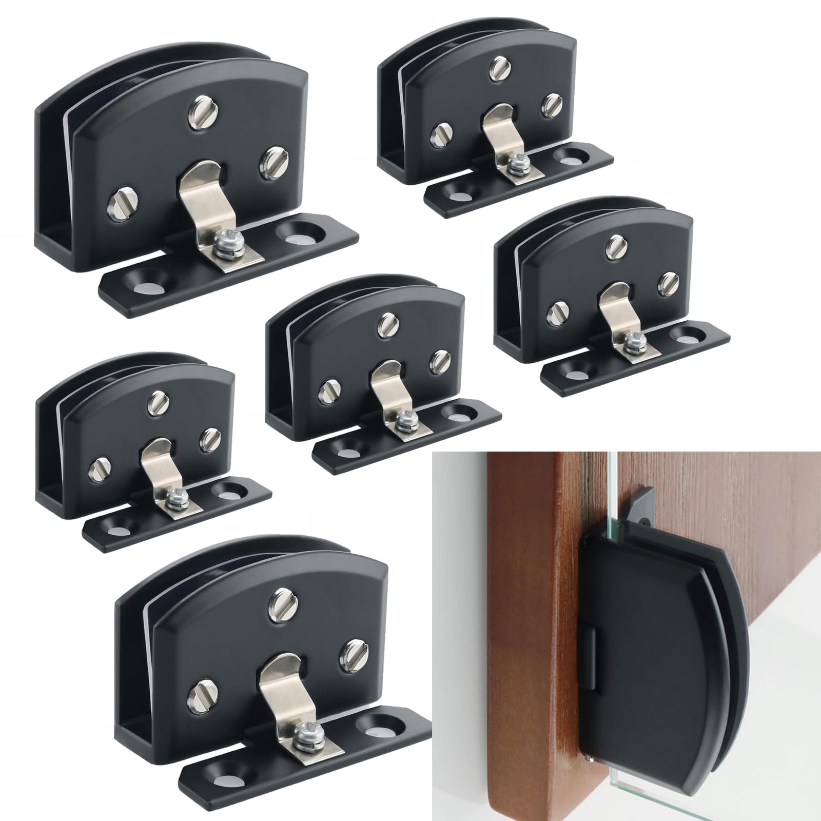 Cokritsm Glass Hinges for 5-7mm Thick Glass - Zinc Alloy Cabinet Door Clip - Display and Wine Cabinet Replacement Parts