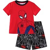 Disney Spiderman Boys Short Sets Kids Summer Athletic T-Shirt &amp; Shorts 2-9T | Disney Licensed Clothes, Marvel Black Panther Venom Iron Man Mickey Outfit, Soft &amp; Breathable Apparel, Fade-Resistant Wear