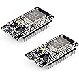 ELEGOO 2pcs ESP-32 Development Board, USB Micro, 2.4GHz Dual Mode WiFi+4.2G Bluetooth Dual Core Microcontroller for Arduino I