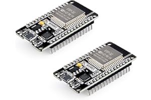 ELEGOO 2pcs ESP-32 Development Board, USB Micro, 2.4GHz Dual Mode WiFi+4.2G Bluetooth Dual Core Microcontroller for Arduino I