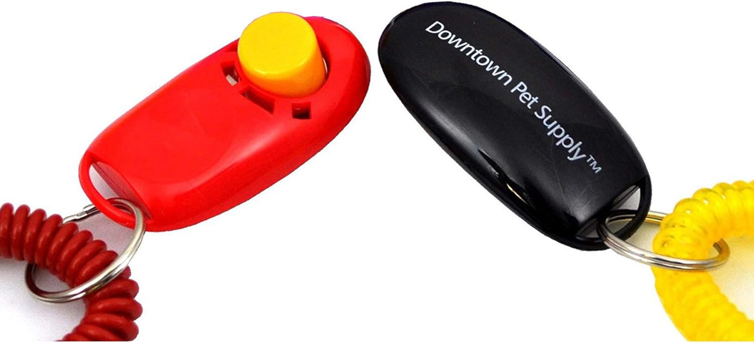 click with wrist bands Big Button Pet Dog Cat Training Clickers 4 Pack