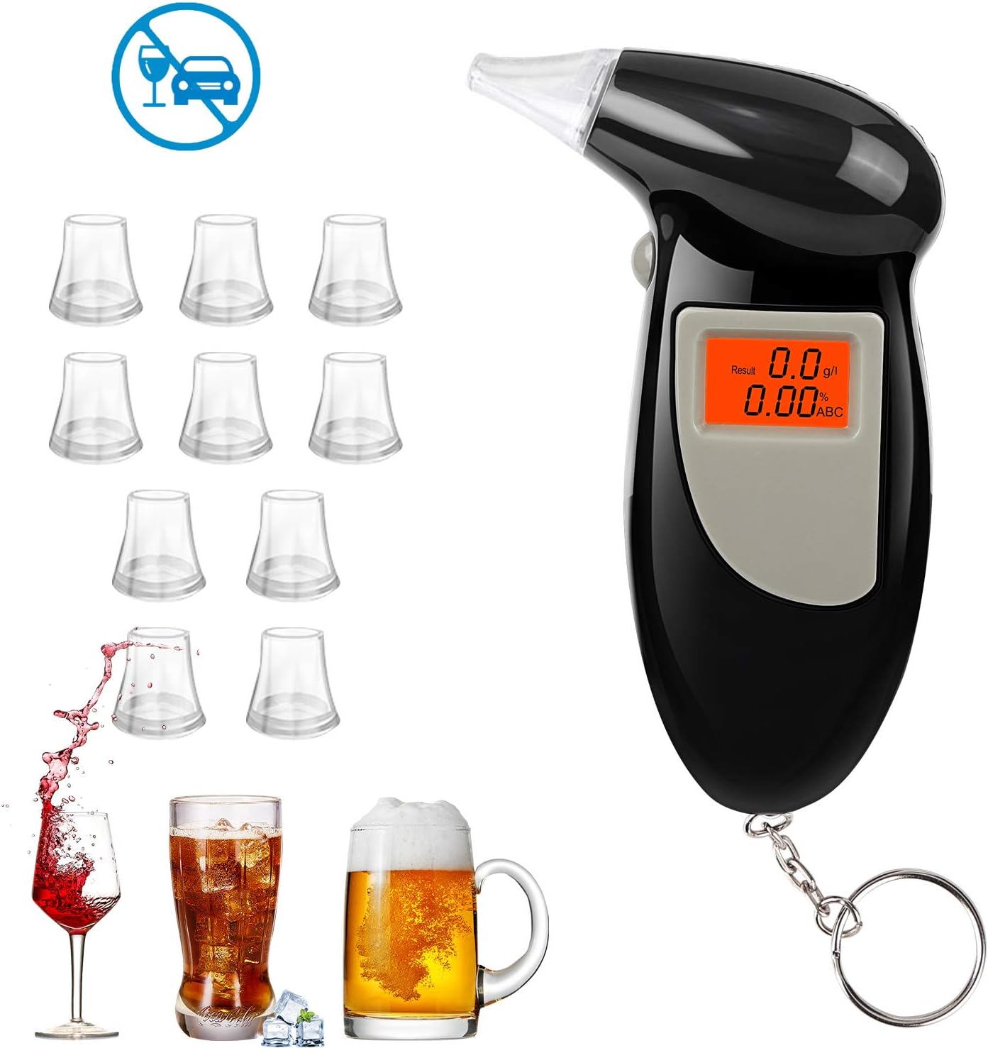 Amazon.es Redmoo Alcoholimetros, Probador de Alcohol Portátil con