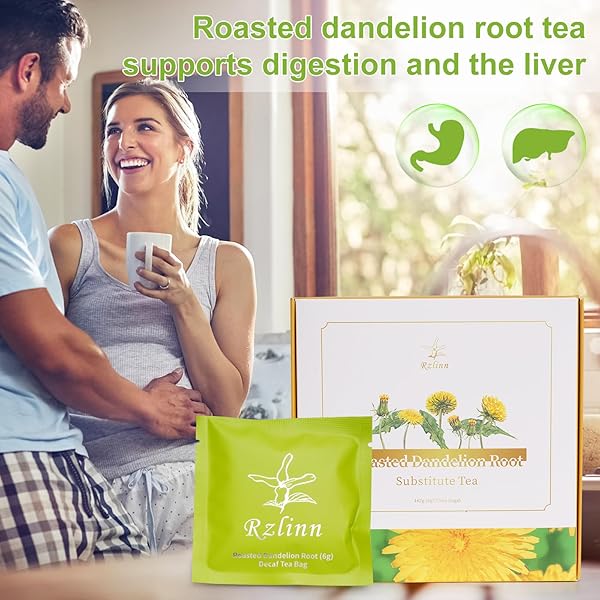 RZLINN DANDELION ROOT TEA (6G*27 TEA BAGS), ORGANIC DANDELION TEA FROM THE ALPINE MEADOWS OF THE CHANGBAI MOUNTAINS, PURE NATURAL DANDELION ROOT CUT AND ROASTED