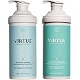Virtue Recovery Sulfate Free Shampoo and Conditioner Set with Keratin Hydrates, Softens, and Renews Damaged Hair, Color Safe