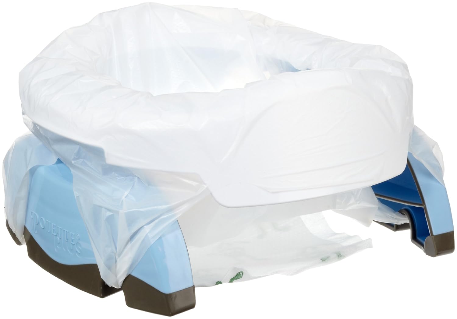 Potette Plus Pot Plus Wblu 2in1 Mobiles Topfchen Toiletten Lernsitz 3 Tuteneinleger Weiss Hellblau Amazon De Baby