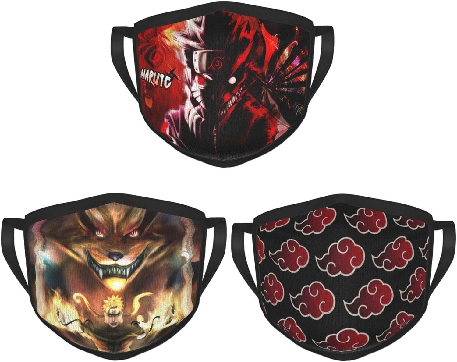 Naruto Mouth Bandana For Dust Protection Face Bandana Washable Earloop