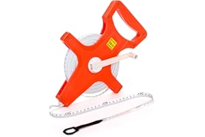 Coloch 165Ft / 50M Open Reel Fiberglass, Tape Measure Yard Measuring Tape Dual Sided Reel Tape with Inch/Metric Scale Retract