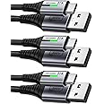 INIU USB to USB C Cable, [3 Pack, 6.6FT+1.6FT] 3.1A Type C Cord Fast Charging, Nylon USB A to USB-C Android Charger Cable for Samsung Galaxy S24 S23 S22 S21 S10 S9 iPhone 16 15 Pro Pixel 9 8 7 etc.