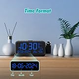 Mesqool LED Projection Alarm Clock with Dual Alarm FM Radio Temperature Humidity view 8