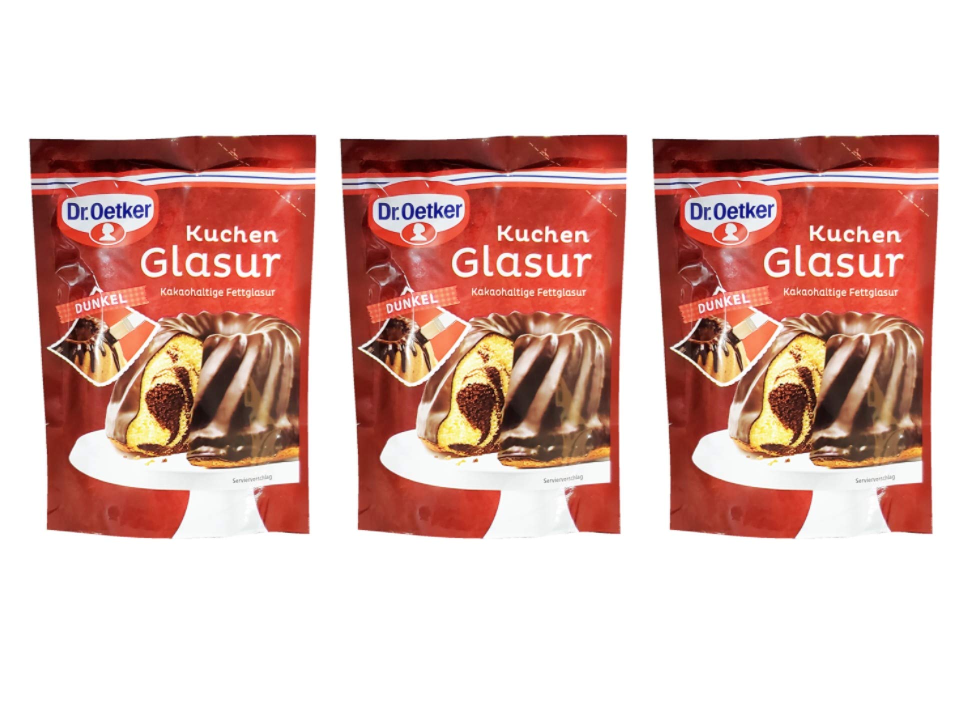 Dr. Oetker Kuchen Glasur - German Cocoa Cake Icing (3 Pack, Total of 375g)