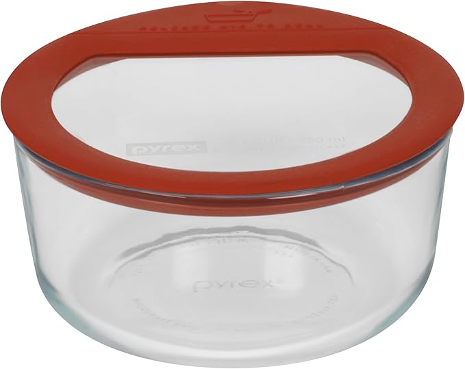 Pyrex No Leak Glass Storage Container with Lid, 4Cup, Round Amazon.ca Home & Kitchen