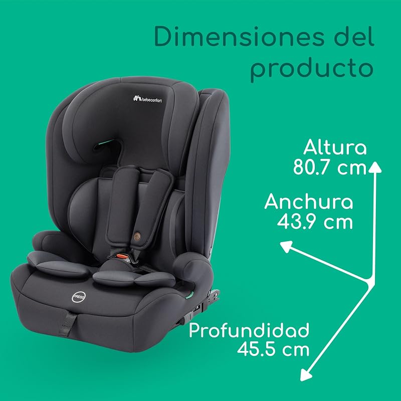 EverFix Plus i-Size, Cadeira de Carro ISOFIX, 76–150 cm, Preto Total
