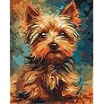 TUMOVO DIY Paint by Number Yorkshire Terrier Paint by Numbers for Adults Dog Abstract Adult Paint by Numbers Kids on Canvas Wall Art Paint by Numbers for Adults Beginner 16x20 inch