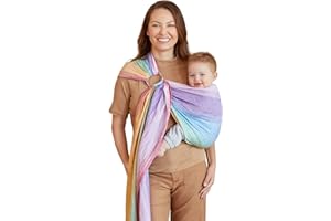 LILLEBABY LÍLLÉbaby Ring Sling Baby Wrap Carrier | Made for Versatile Babywearing | Support Wrap for Mother's | Holds Babies from 8-30 lbs | Rainbow