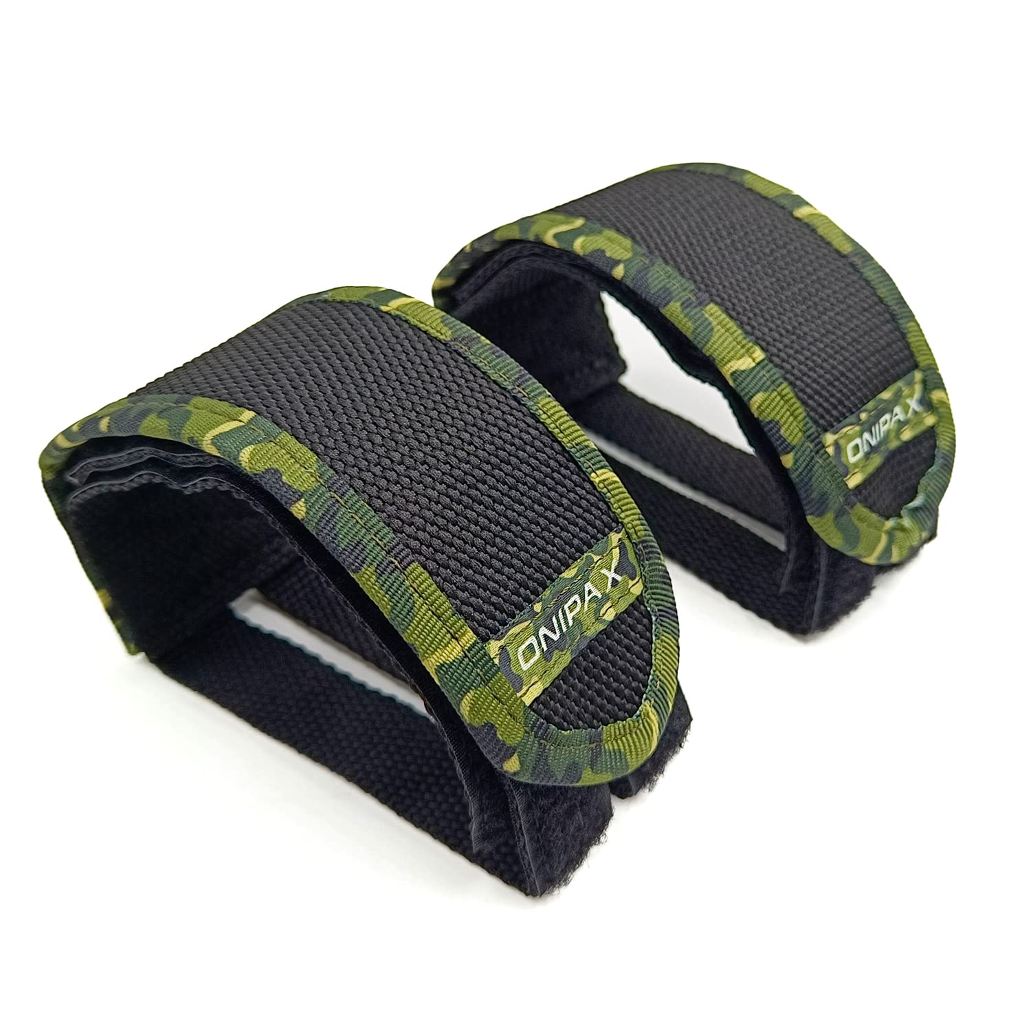 ONIPAX 1 Pair Bike Pedal Strap Toe Clips Straps Tape (Green Camouflage)