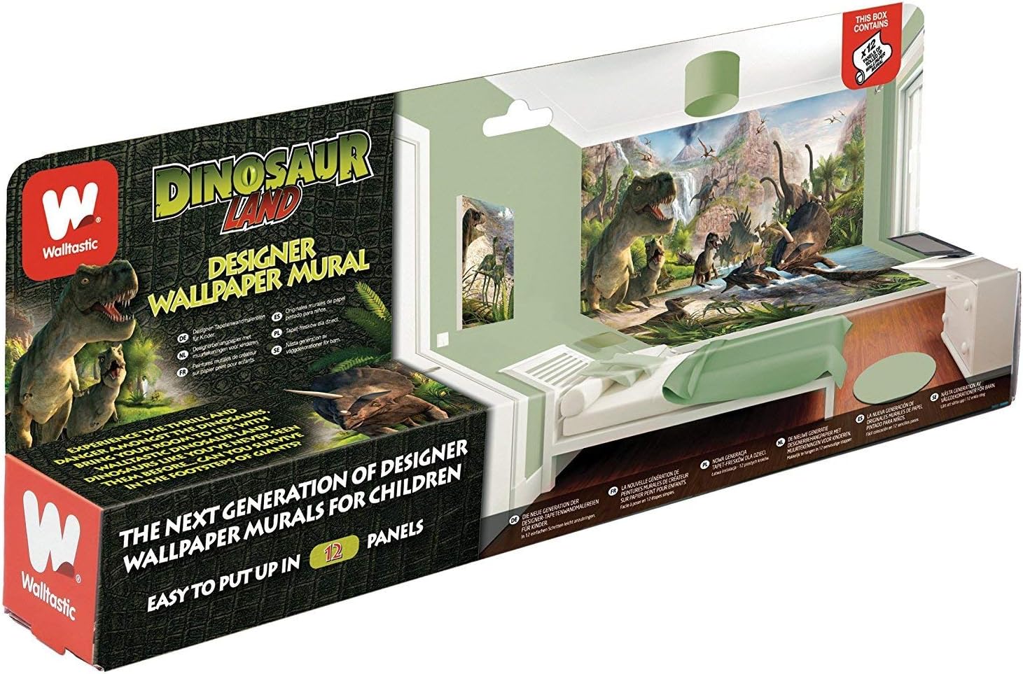 Walltastic Dinosaur Land Wallpaper Mural 8ft x 10ft, Multicolor, 243.8 x 304.8 cm - Image 5