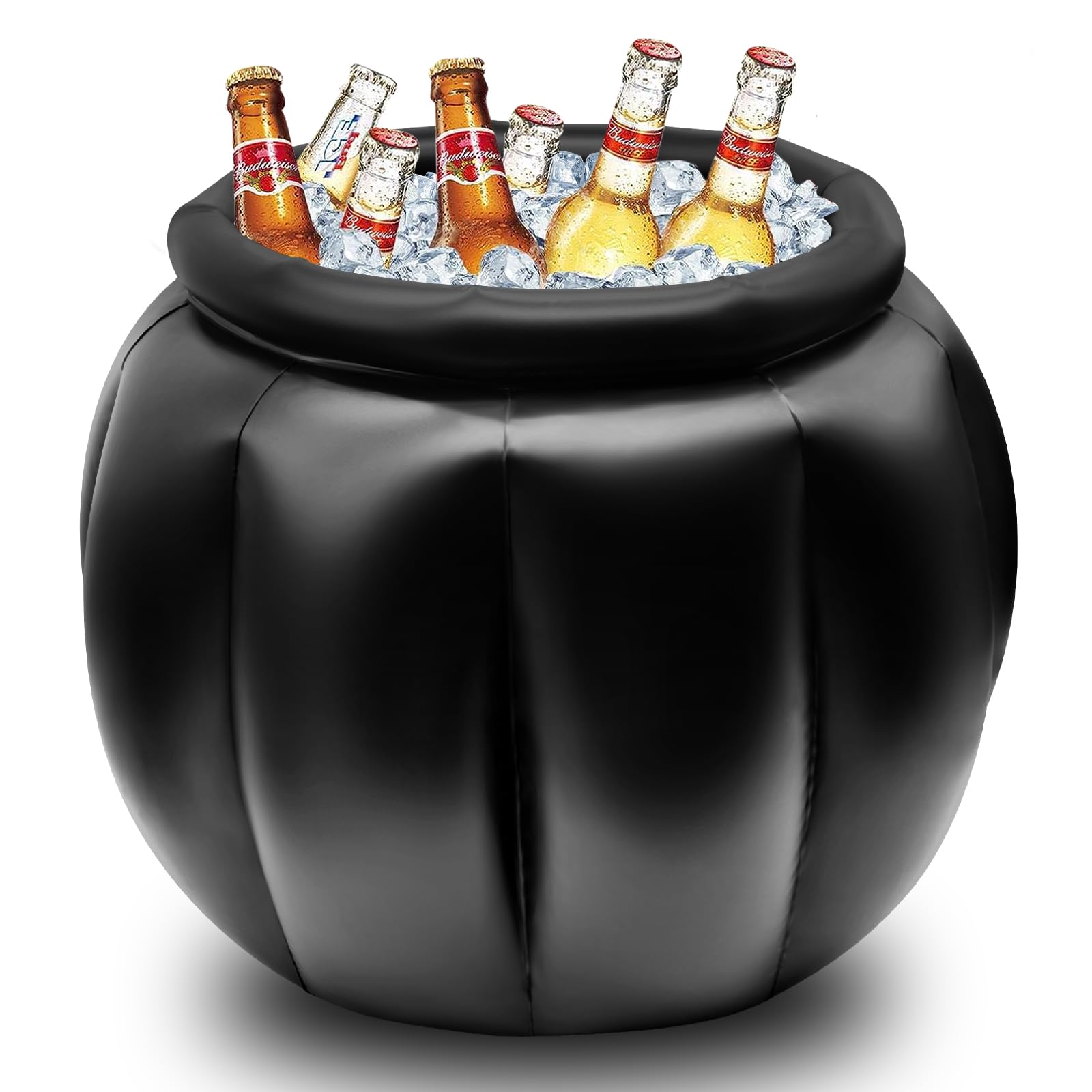 Photo 1 of SpinLaLa 22 x 18 Inches Giant Black Inflatable Cauldron Kettle Halloween Cooler, Large Drink Holder for Parties