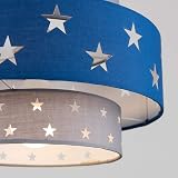 MiniSun Modern Blue and Grey Cut Out Star Ceiling Light Shade 300mm view 7