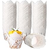 Maxdot 200 Pcs Fall Floral Tulip Cupcake Liners for Baking Autumn Wildflower Paper Muffin Baking Cups Flower Tulip Muffin liners Wrappers for Thanksgiving Baby Shower Wedding Birthday Party Decor