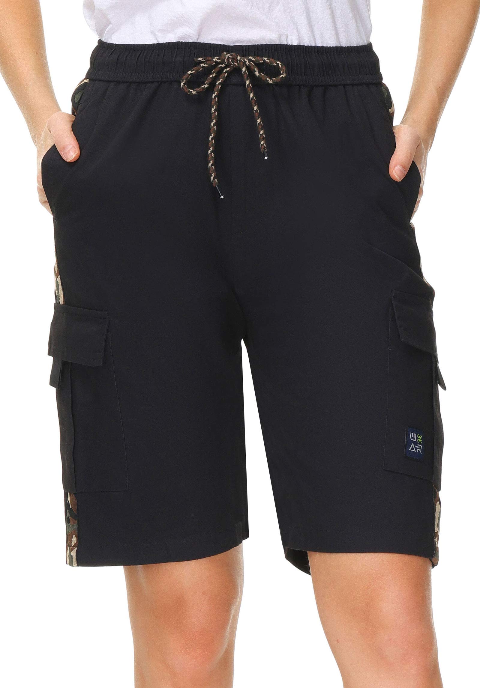 Women's Casual Cotton Multi Pockets Loose Fit Ripstop Bermuda Cargo Shorts