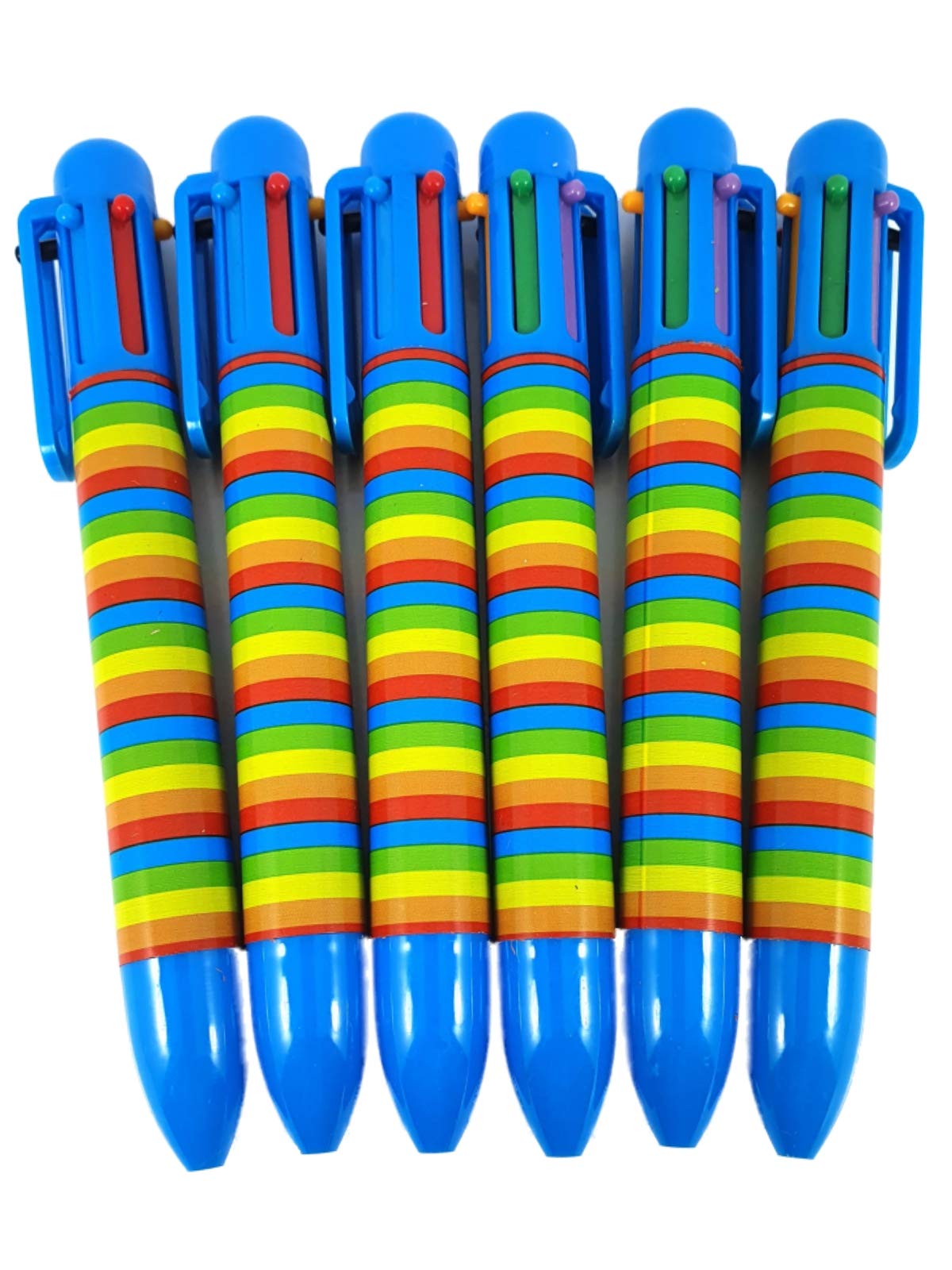 SDM 6 x Bright Rainbow 6 Biro Ink Colour Pens