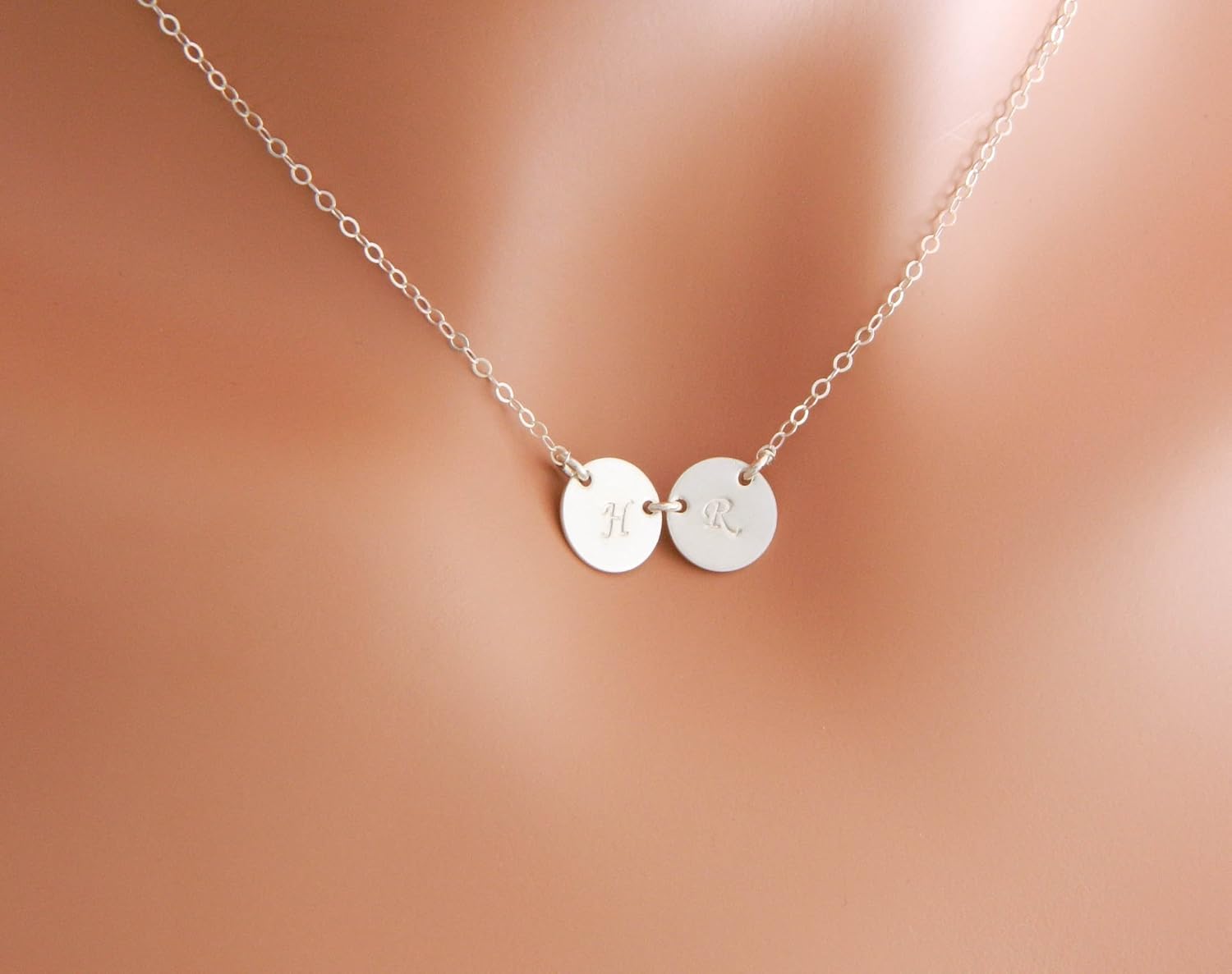 Personalized TWO Initial Charm Necklace 