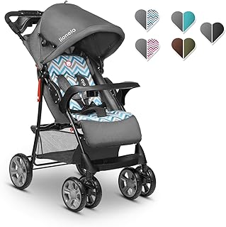 Lionelo Emma Plus Kinderwagen Kindersportwagen leicht modern klein Buggy mit Liegeposition zusammenklappbar (Blue Scandi)