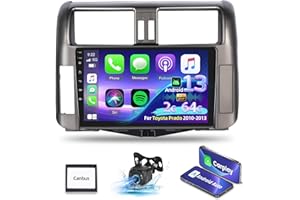 [2+64G] for Toyota Prado 2010-2013 Car Stereo - NHOPEEW 9 inch Touchscreen Android 13 Radio - Wireless Carplay and Android Auto, WiFi, GPS, Mirror Link, DSP Audio, SWC + AHD Backup Camera + Canbus